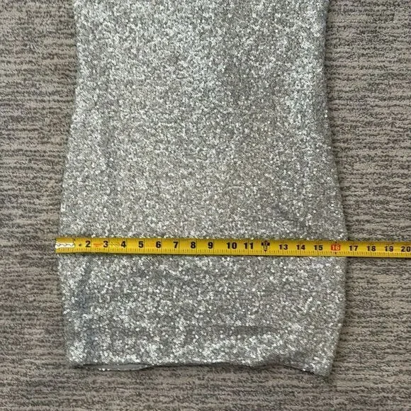 NWT Susana Monaco Sequin Cowl Neck Mini Dress Silver Large - Picture 10 of 13